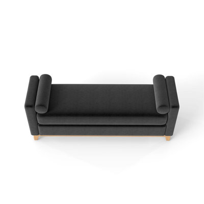 Versatile Sherpa Fleece Upholstered Bench Daybed Ottoman With Solid Wood Legs, High-Elastic Foam Cushioning, And Dual Bolster Pillows For Comfort And Support.