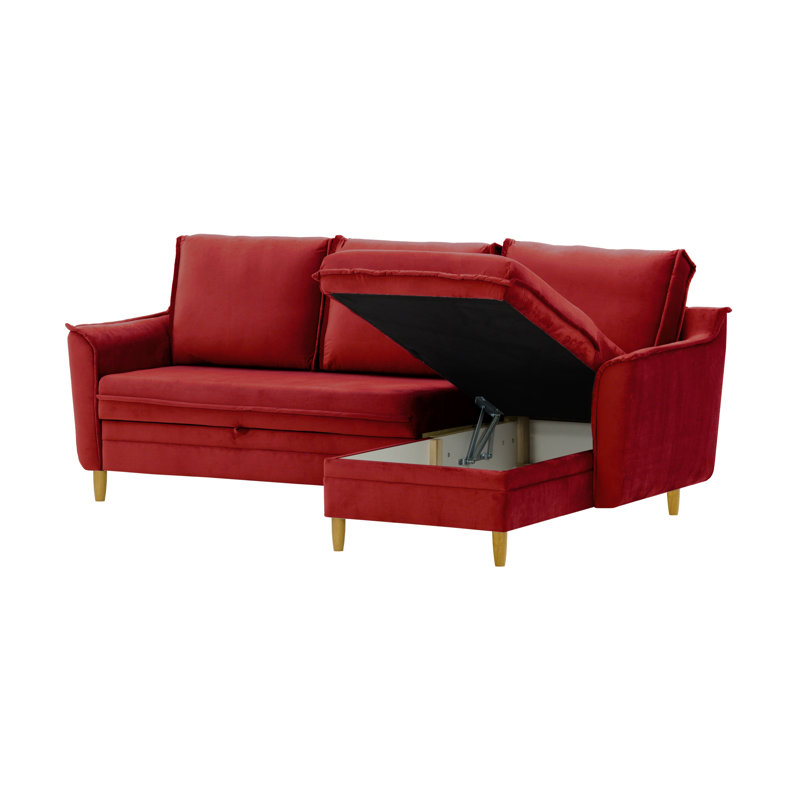 Benny 4 Seater Sofa Bed, Reversible, Red