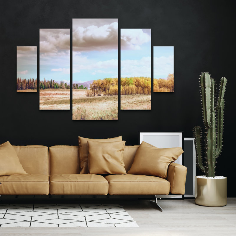 Ensemble de 5 panneaux - Christy Berry «Wyoming Soft Fall Colors», art mural sur toile pour le salon, la chambre à coucher ou le bureau par Trademark Fine Art