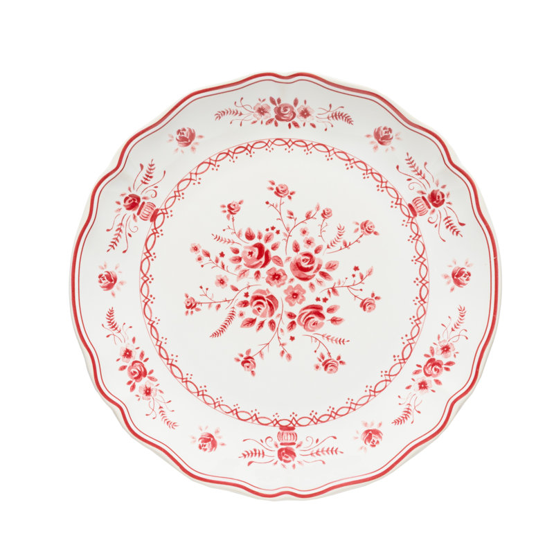 Vila Salad Plates, White/Red