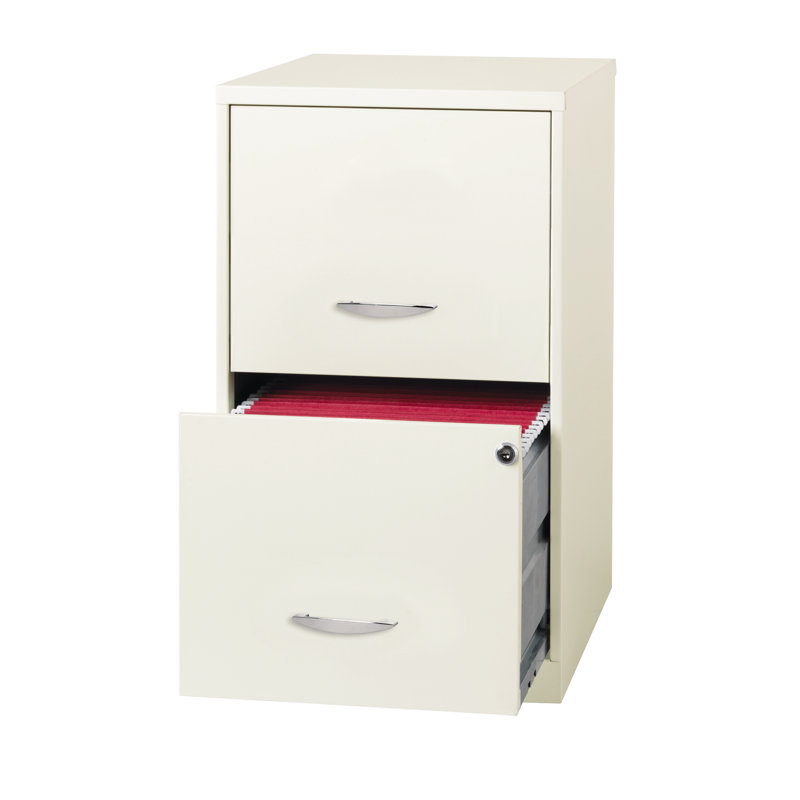 14.25'' Wide 2 -Drawer Steel File Cabinet, Pearl White