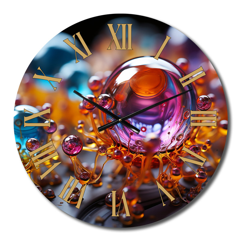 3D Molecules Microscopic Wonders Metal Wall Clock, Small