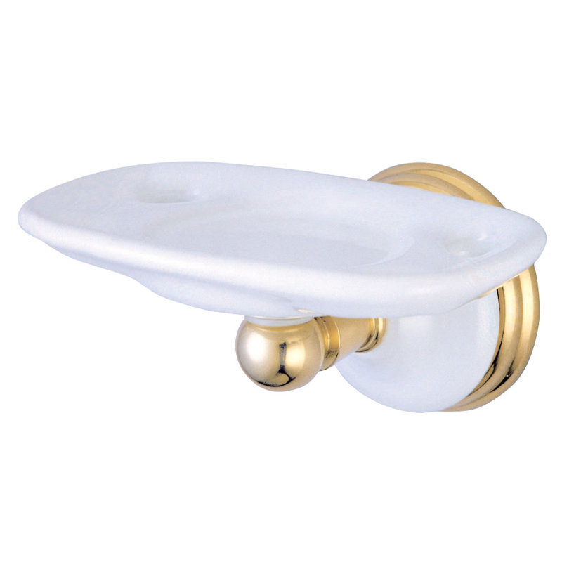 Porte-brosse à dents et gobelet victorien en laiton Kingston, Laiton poli