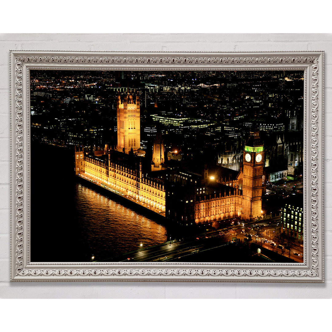 London Houses Of Parliament Ariel View - Einzelner Bilderrahmen Kunstdrucke