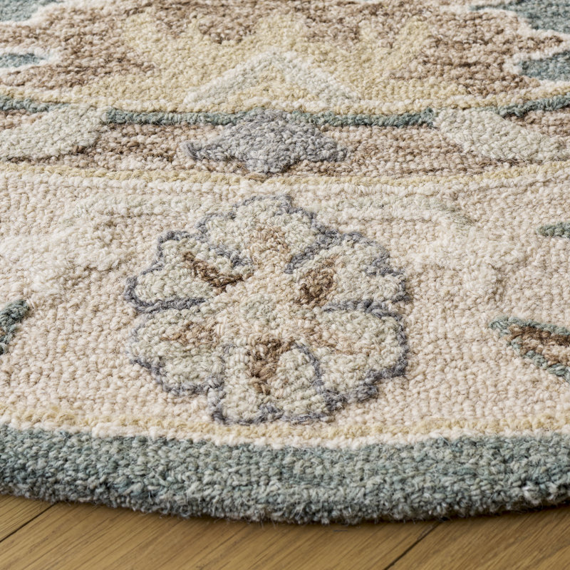 Ebony Hand Tufted Wool;Cotton Oriental Indoor Rug, 6'-0" x 6'-0" Round