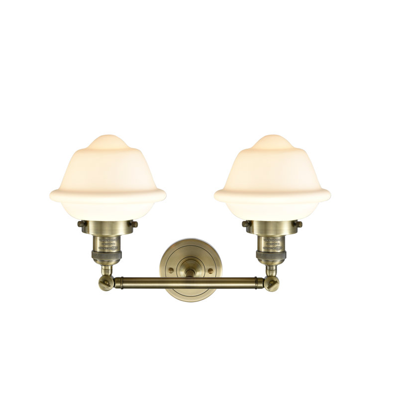 Gebhart 2 - Light Dimmable Vanity Light, Antique Brass, Matte White Cased, 6 Watt Vinage LED Bulb