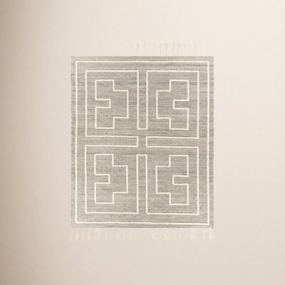 Rodriguez Hand-Woven Geometric Jute Rug