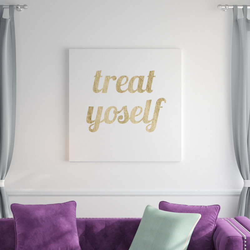 Golden Quote IX 1 Piece Wrapped Canvas Wall Art, 30cm H x 30cm W