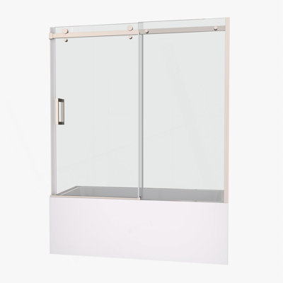 Porte de baignoire, porte coulissante, avec verre trempé de 5/16 po