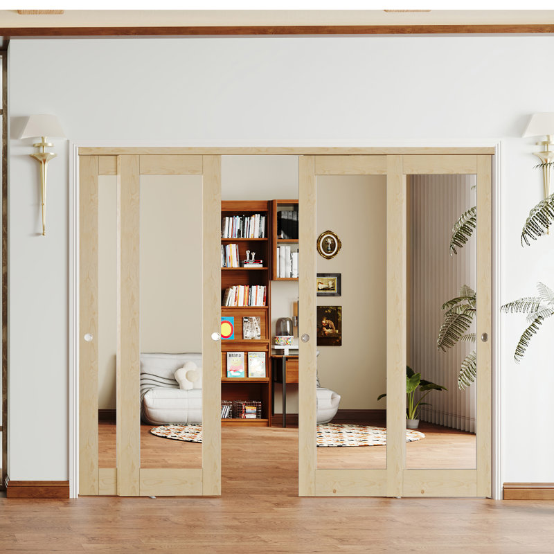 Porte de placard coulissante - 1 miroir avec cadre en bois, porte coulissante en panneau de fibres à densité moyenne avec poignée et tringle coulissante