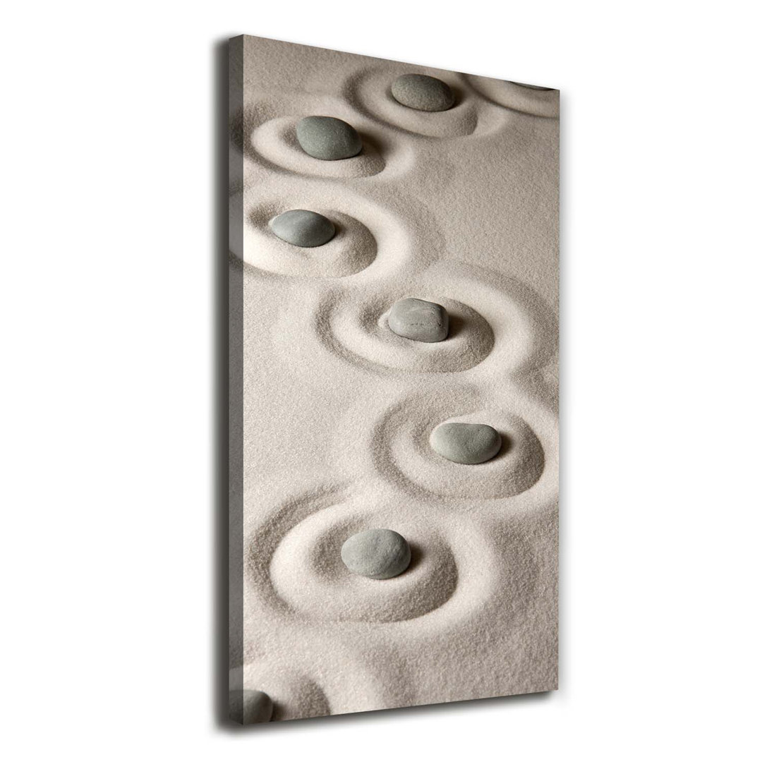 Steine auf dem Sand - Kunstdrucke auf Leinwand - Wrapped Canvas