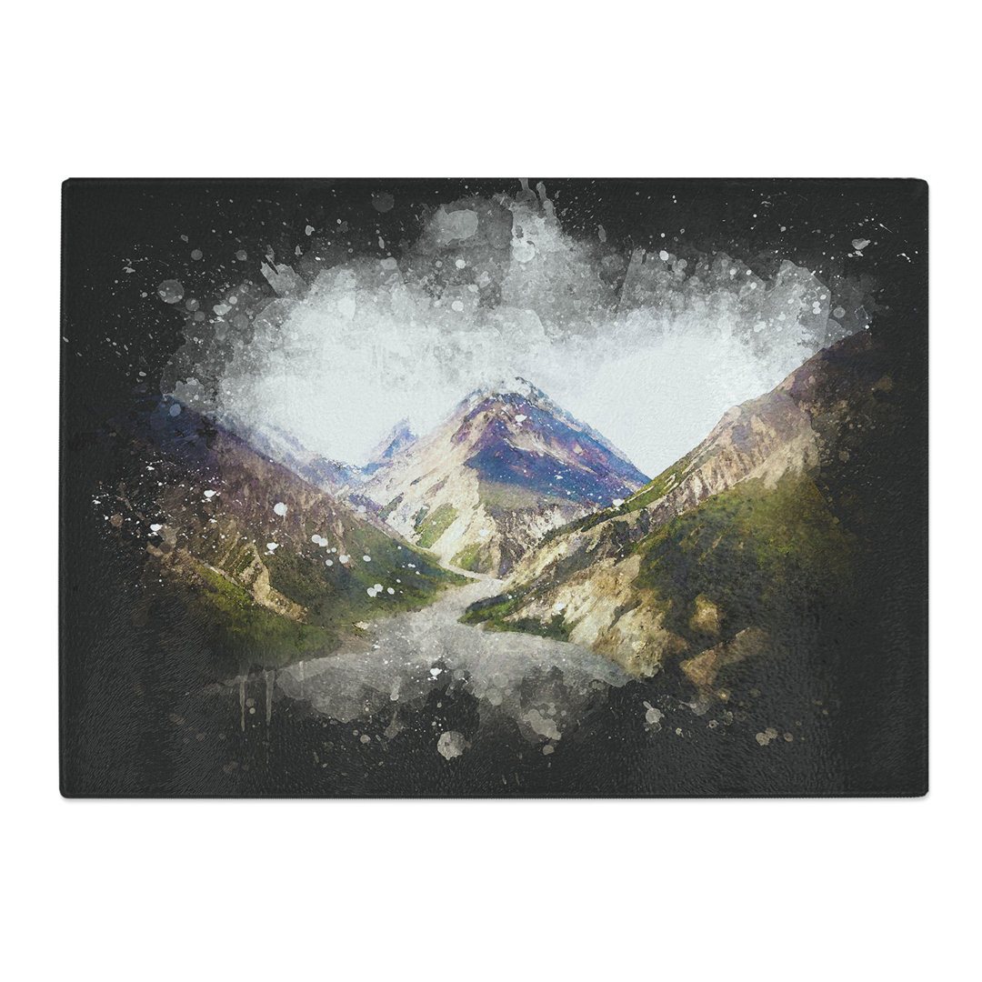 Tempered Glass Path Through the Mountains Chopping Board