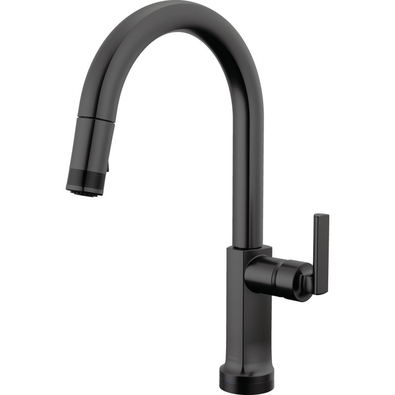 Kintsu® Smarttouch Pull-Down Faucet With Arc Spout, Matte Black, Lever Handle