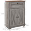 Living Room Cabinet, Grey - Style With Ample Storage, Double Doors & Adjustable Shelf Storage Cabinet In Grey. Doors, Drawer Shelf. For Bedroom Room. Generous Tipping. Particleboard Construction.