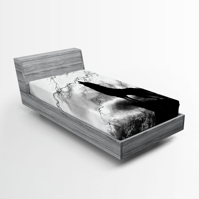 Ensemble de 2 draps-housse Ambesonne Wolf, Drap-housse de taille simple