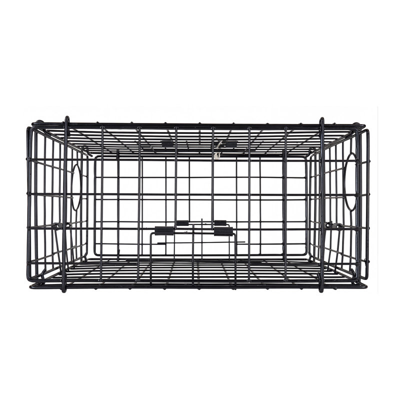Ne s'applique pas. Piège 24,41 x 24,41 x 11,81 po. Boîtier en fer noir avec ventilation.