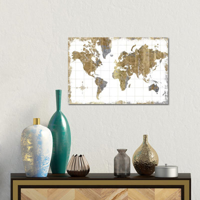 Gilded Map - Painting on Canvas