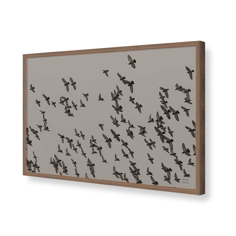 «Flock II» par Nathan Larson, reproduction d'art, H 32 po x l 48 po, Brun