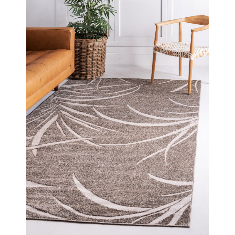 Tapis d'intérieur / extérieur brun Derrytown, Rectangle 4 pi 1 po x 6 pi 1 po