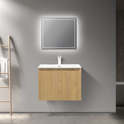 Meuble-lavabo mural simple 24 po avec plateau en résine