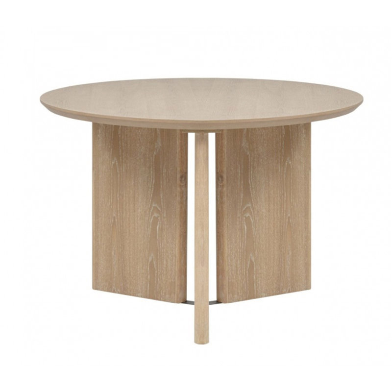 Table de salle à manger ronde en bois de chêne naturel naturel, table de salle à manger contemporaine
