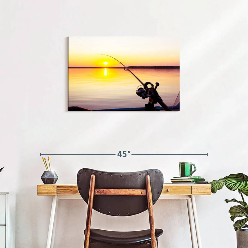 Senne Fishing At Sundown, 20'' H x 30'' W