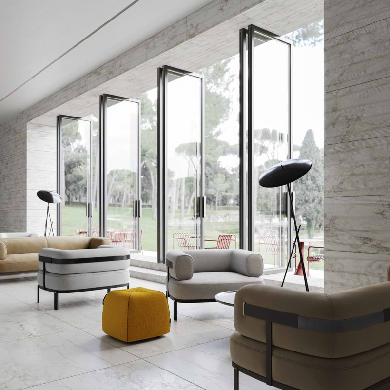 Autograph Vibe 24X48 3D TeXtured Marble Look Matte Porcelain Tile, Caldia Oro White