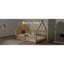 Lit double en bois pleine grandeur avec fenêtre et clôture, matériau naturel, fabrication, conduit pour le divertissement, ludique, aucune clôture et fenêtre requises par le sommier, créativité, lit de repos dormant,-831077199