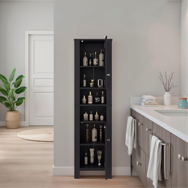 Armoire de salle de bain Vanessa avec rangement auxiliaire moderne et rangement autoportant