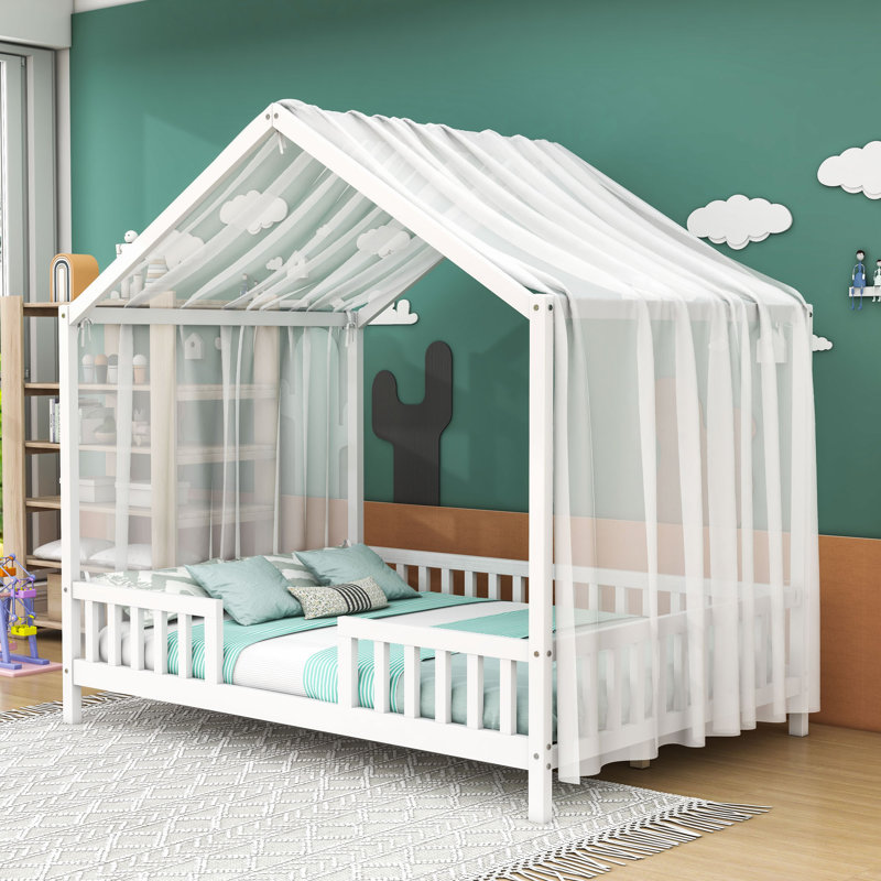 House Bed With Slats, Full, White