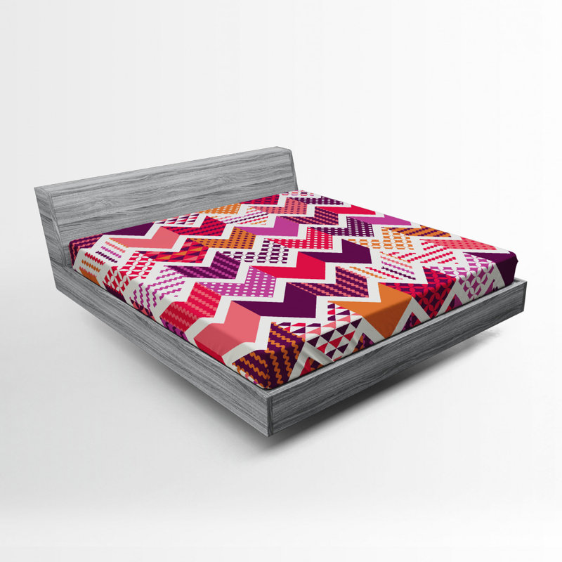 Microfiber Chevron Fitted Sheet, Full Fitted Sheet