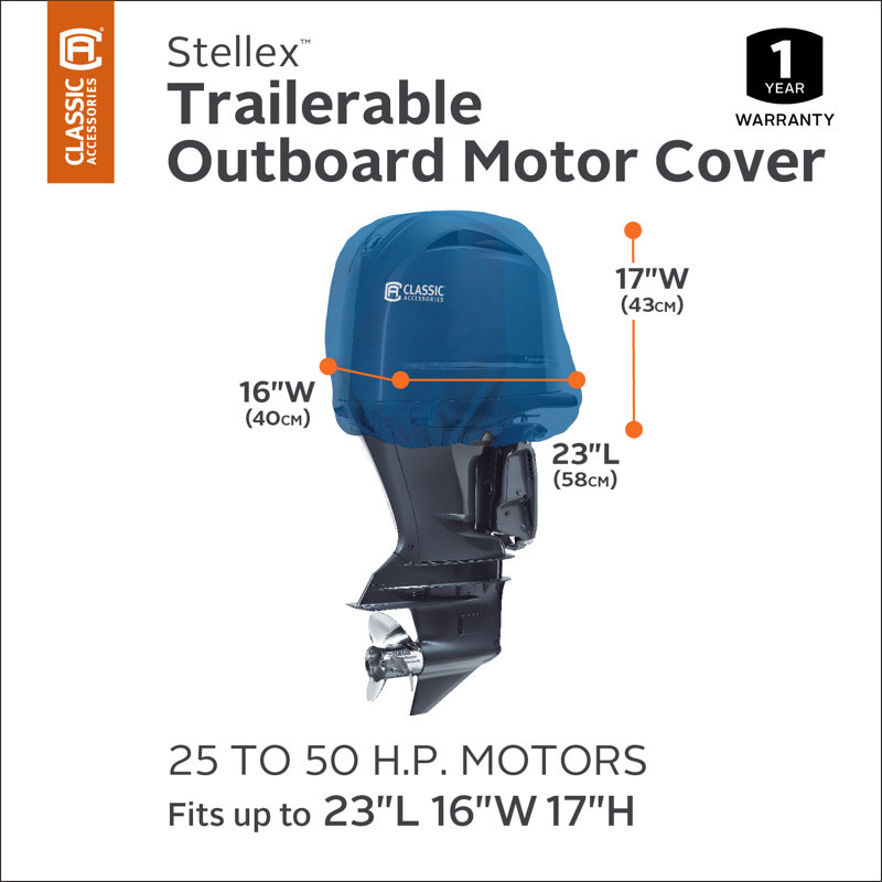 Housse pour moteur hors-bord sur remorque Classic Accessoires Stellex, H 17 po x l 16 po x P 23 po