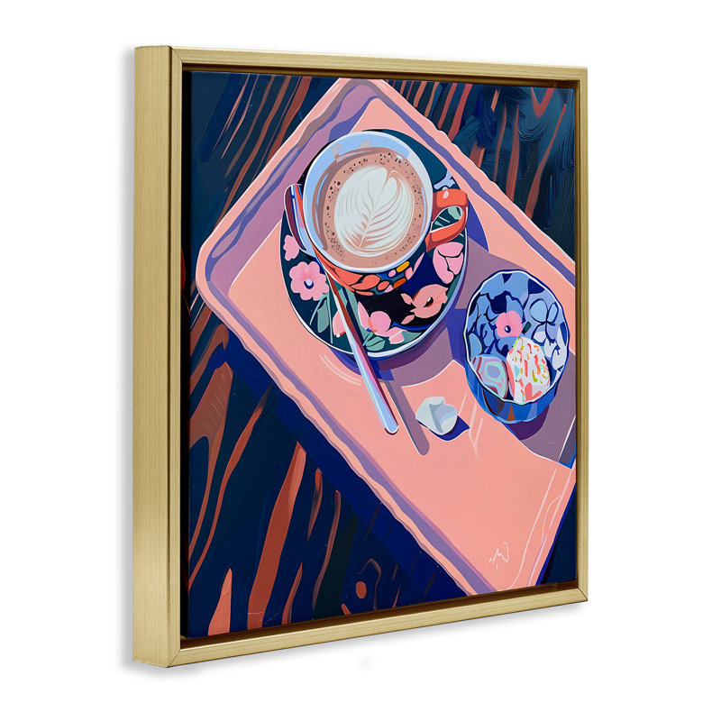 Cadre flottant Vibrant Modern, H 18 po x l 18 po, Cadre flottant métallique doré