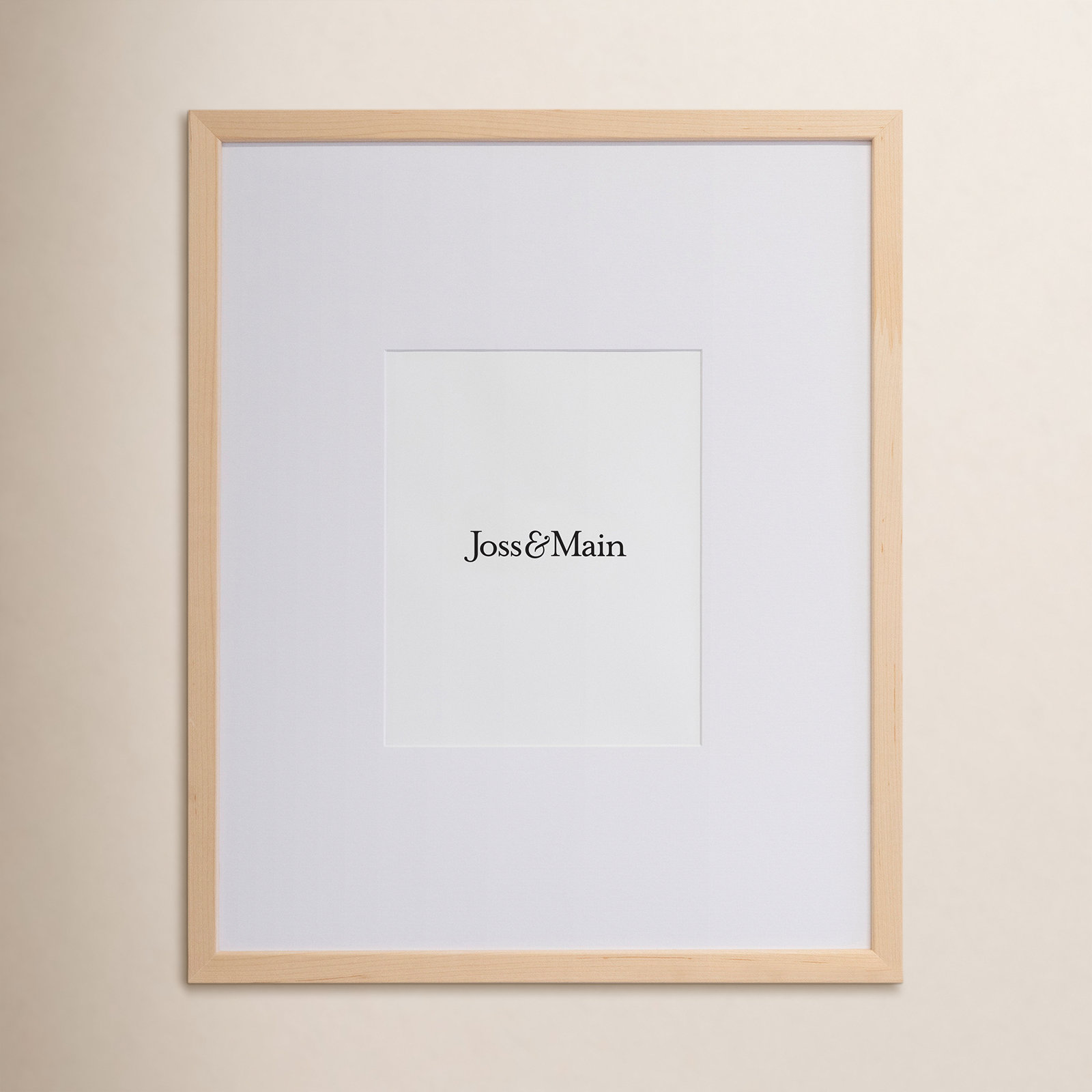 Naya Wood Beveled Picture Frame with Mat, Natural, 8" x 10"