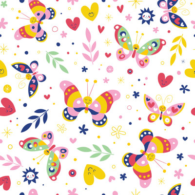 Valatie Butterflies Seamless Pattern by Alias-Ching - Wrapped Canvas Print
