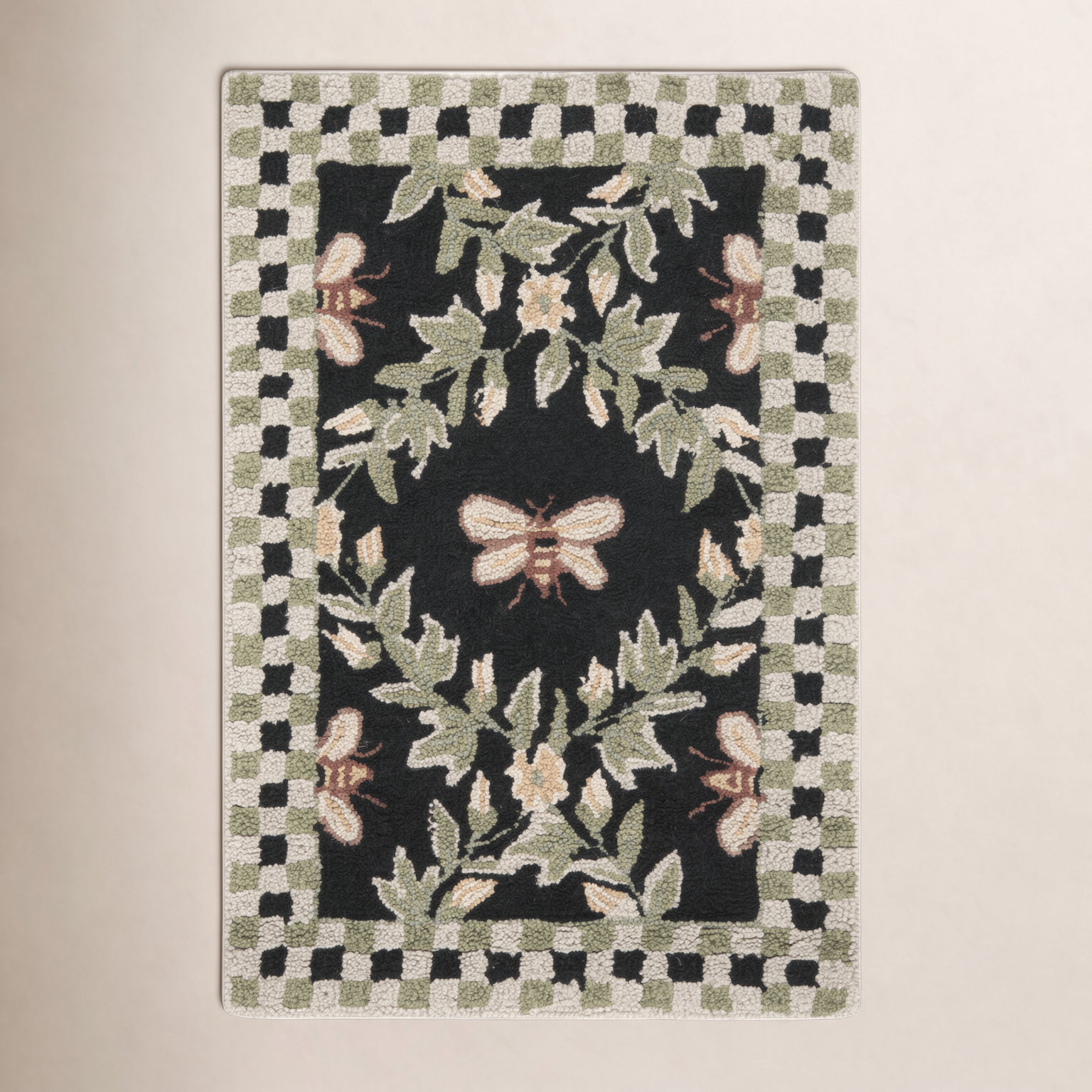 Hand-Hooked Wool Southwestern Rug, Rectangle 2'9" x 4'9"