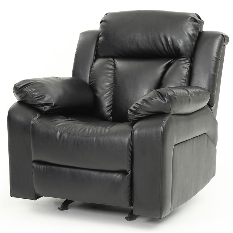 Élégant fauteuil inclinable rembourré avec accoudoirs, Noir