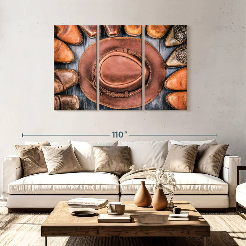 Lelar Cowboy Boots And Hat, 48" H x 74" W