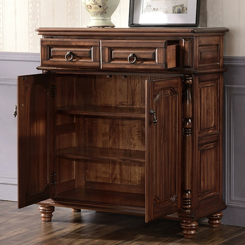Dark walnut Solid Wood Shoe Storage Bench
