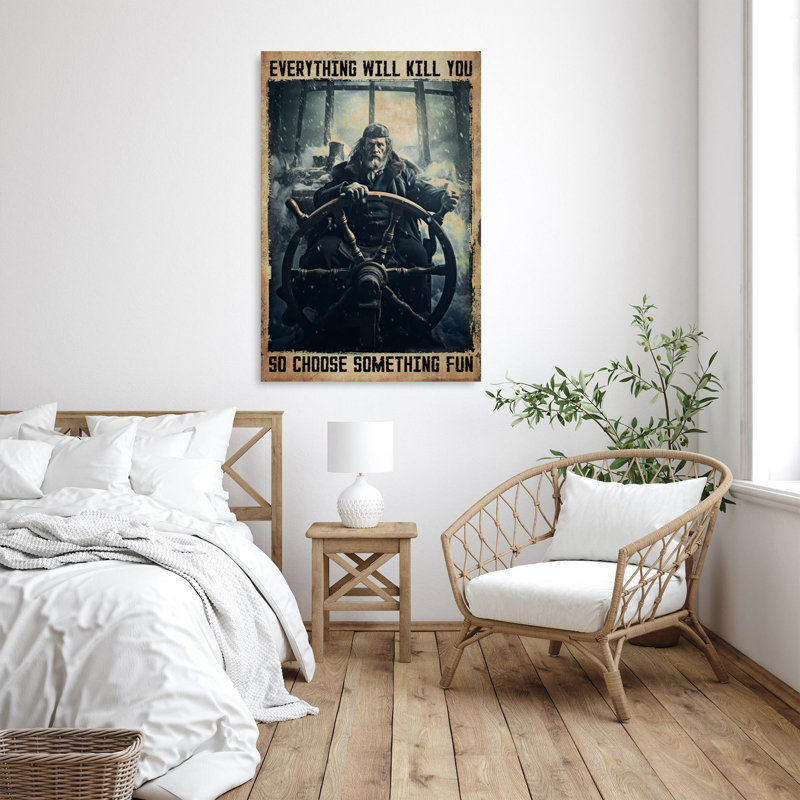 «Captain So Choisissez Quelque Chose» - Reproduction d'art graphique rectangulaire sur toile tendue 1 pièce
