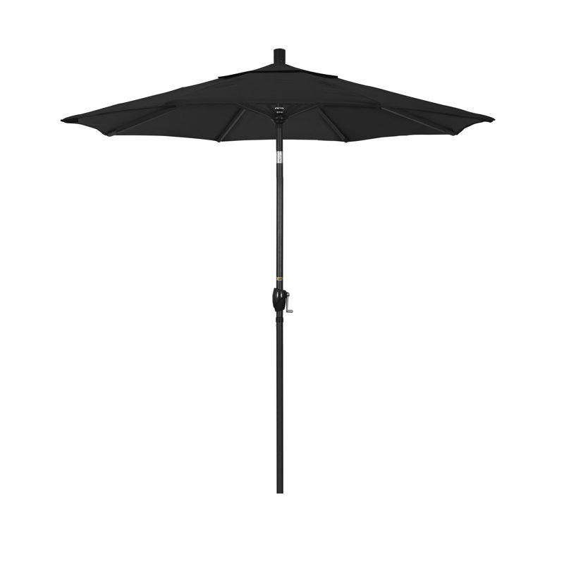 Parasol de marché 7,5', Tissu performance noir, Oléfine, Noir