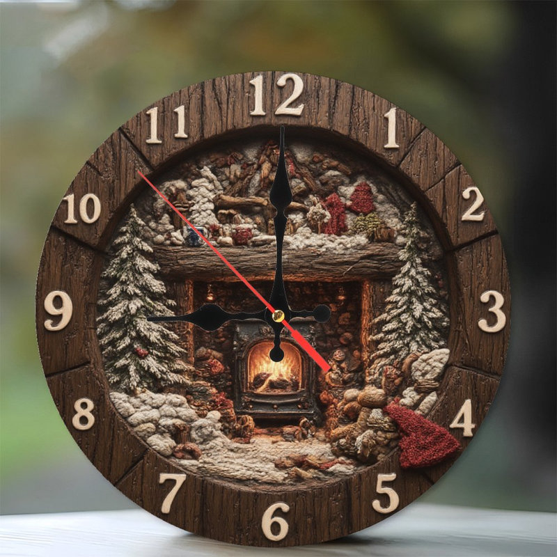 Horloge avec foyer d'hiver