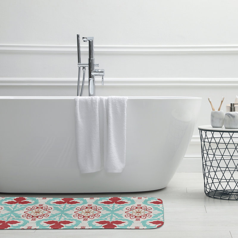 Tapis de bain Happy Hippy, L 17 po x L 24 po, Rouge