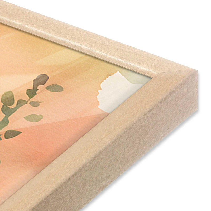 «Blossoms and Sunrise Glow Print», H 19 po x l 25 po, Érable brut