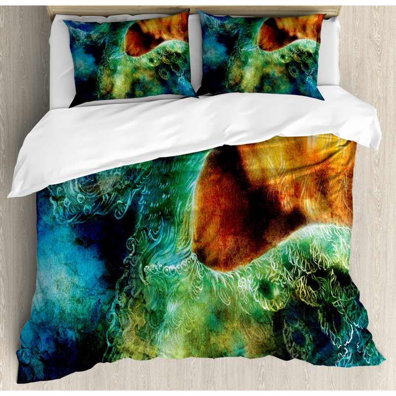 Eclectic Polyester Duvet Cover, Queen Duvet Cover + 2 Standard Shams