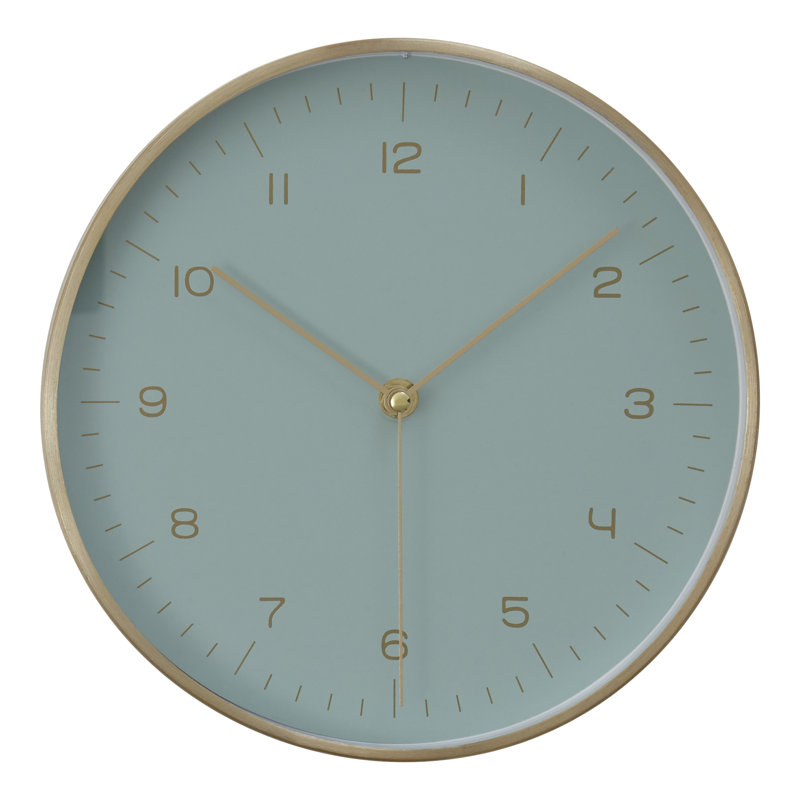 Culler Metal Wall Clock, Gold/Mint