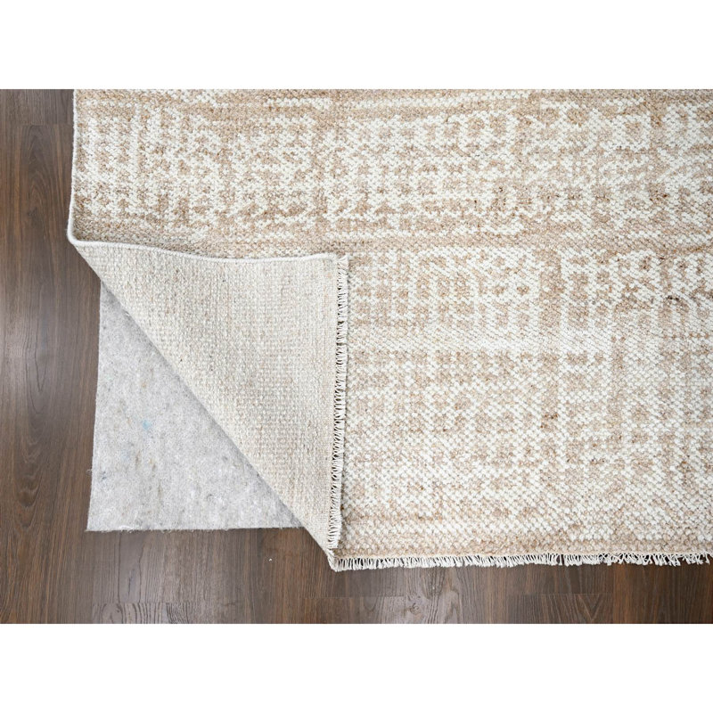 Tapis oriental court en laine noué à la main 9 po x 12 pi brun miel 4C3003A9A5DB4402BD0AD83969585465
