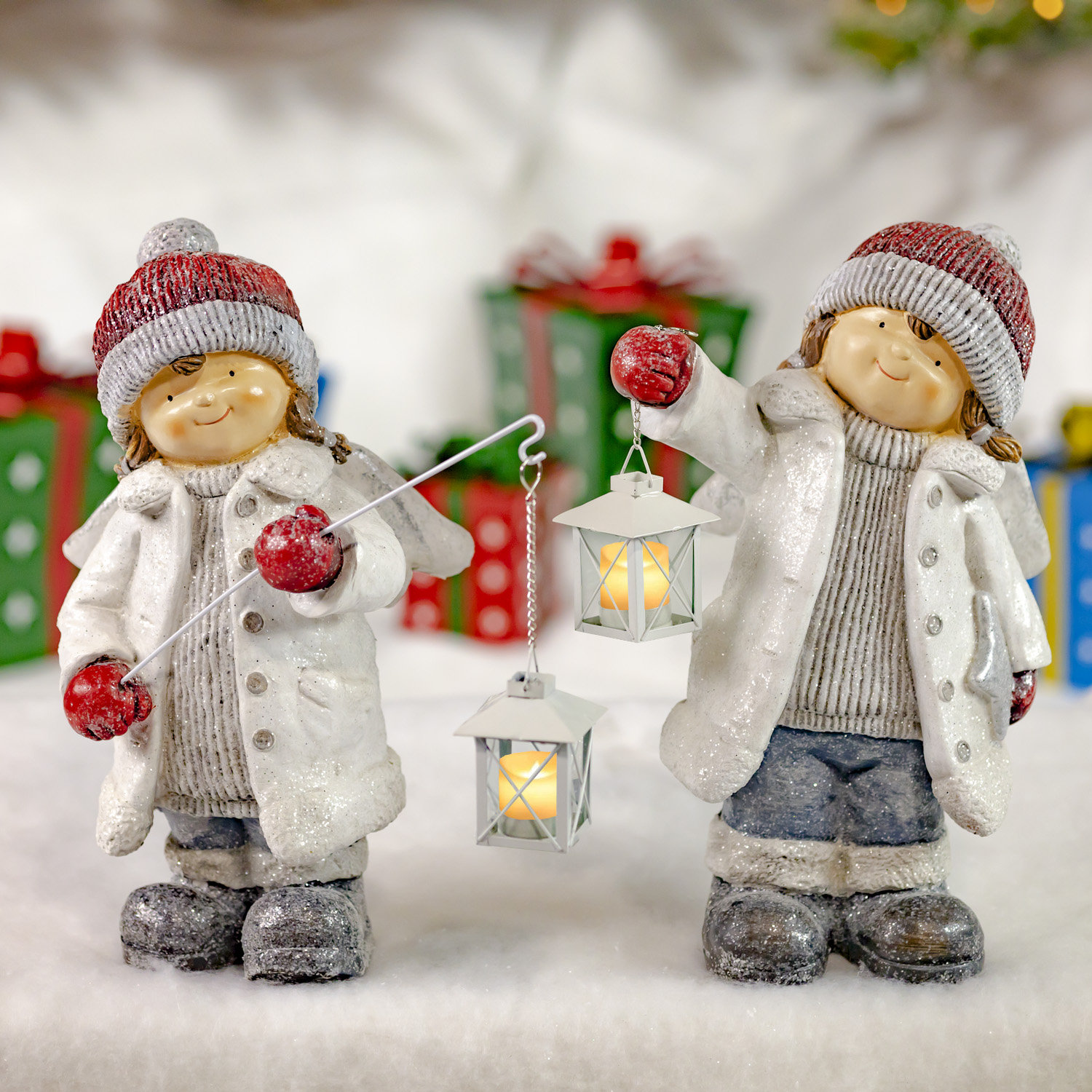 The Holiday Aisle® 2 Piece Angel Figurines with Lanterns Set & Reviews ...