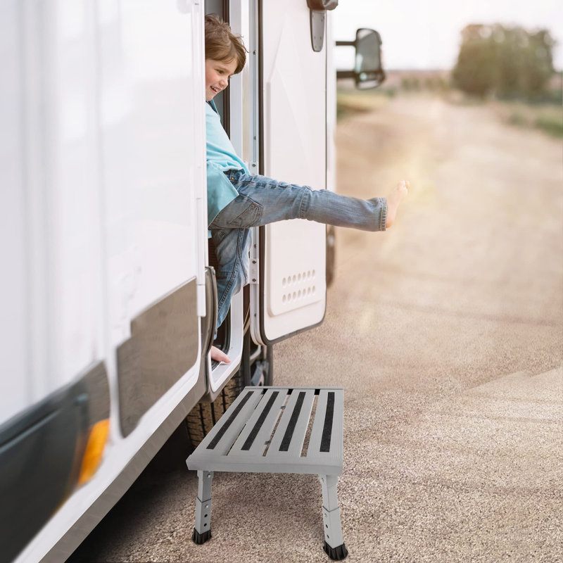 Aluminum Step Stool, Grey