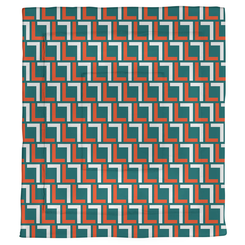 Édredon simple Football Luxury, Édredon très grand, Orange / blanc / turquoise